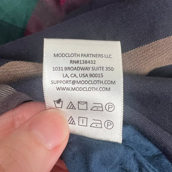 ModCloth Plaid Holiday Midi Dress Christmas Fall Winter Vintage Inspired Retro - Picture 6 of 10